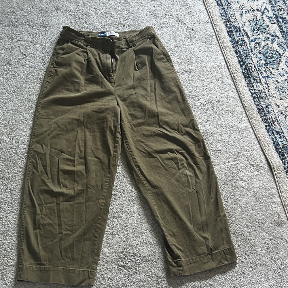 Old navy extra high rise wide leg Women’s Olive Pants